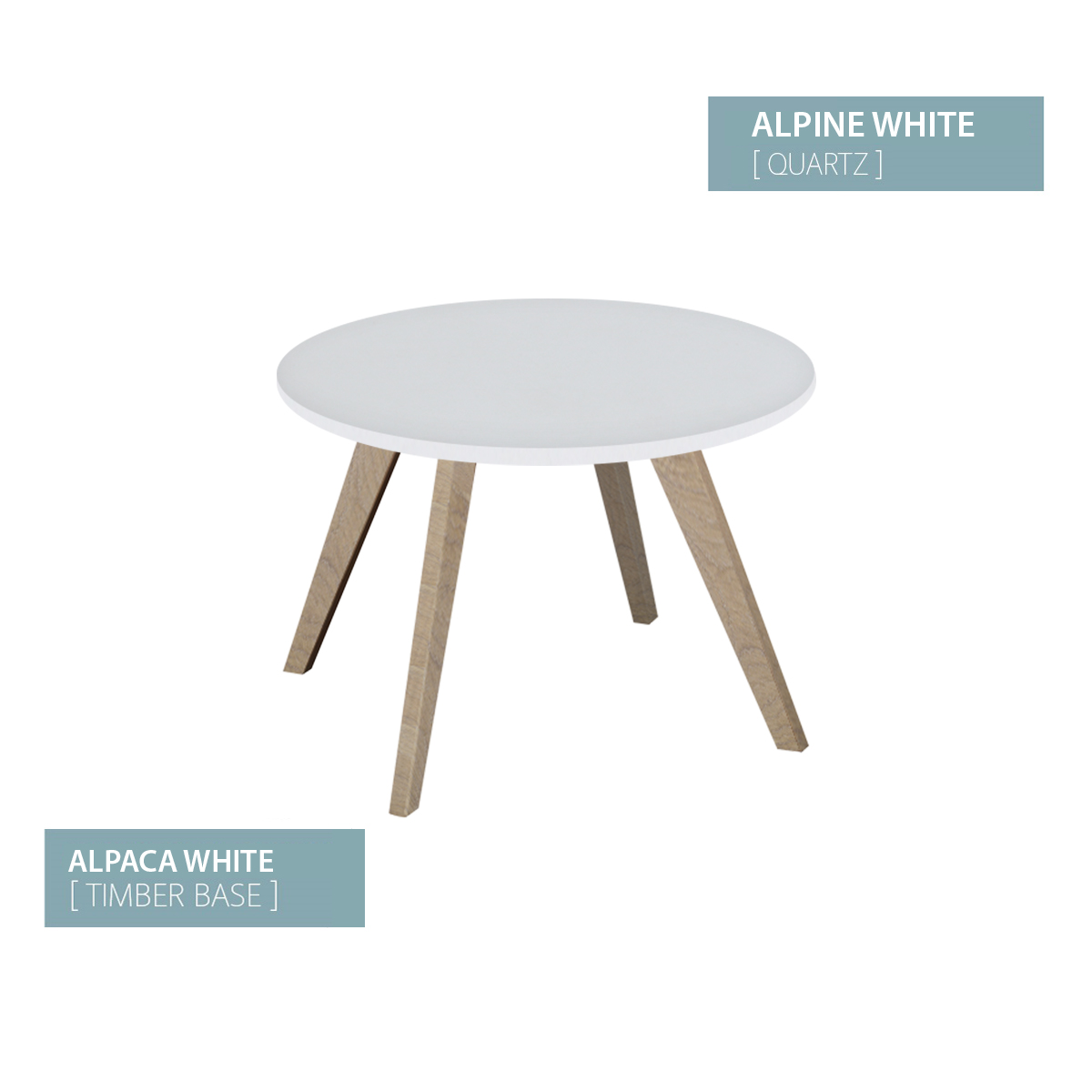 COFFEE TABLE ALPACA WHITE BASE ALPINE WHITE