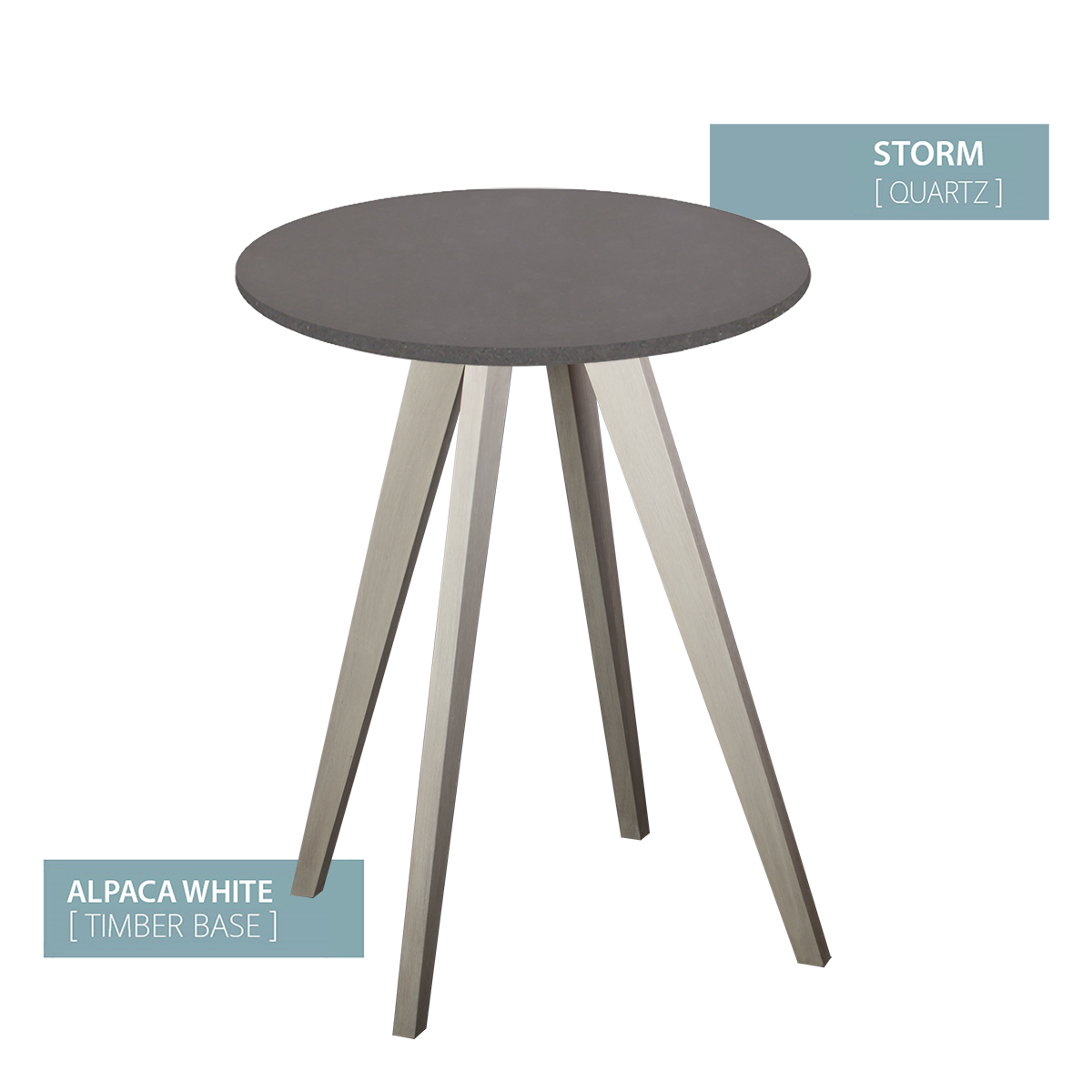 CAFE TABLE ALPACA WHITE BASE (STORM)