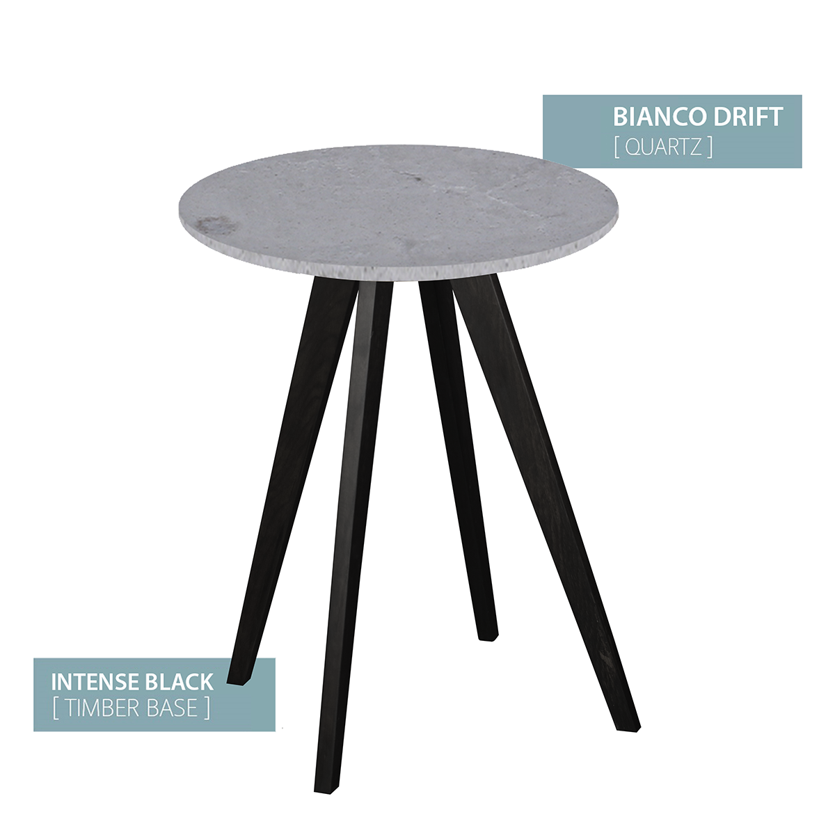 CAFE TABLE BLACK BASE (BIANCO DRIFT)