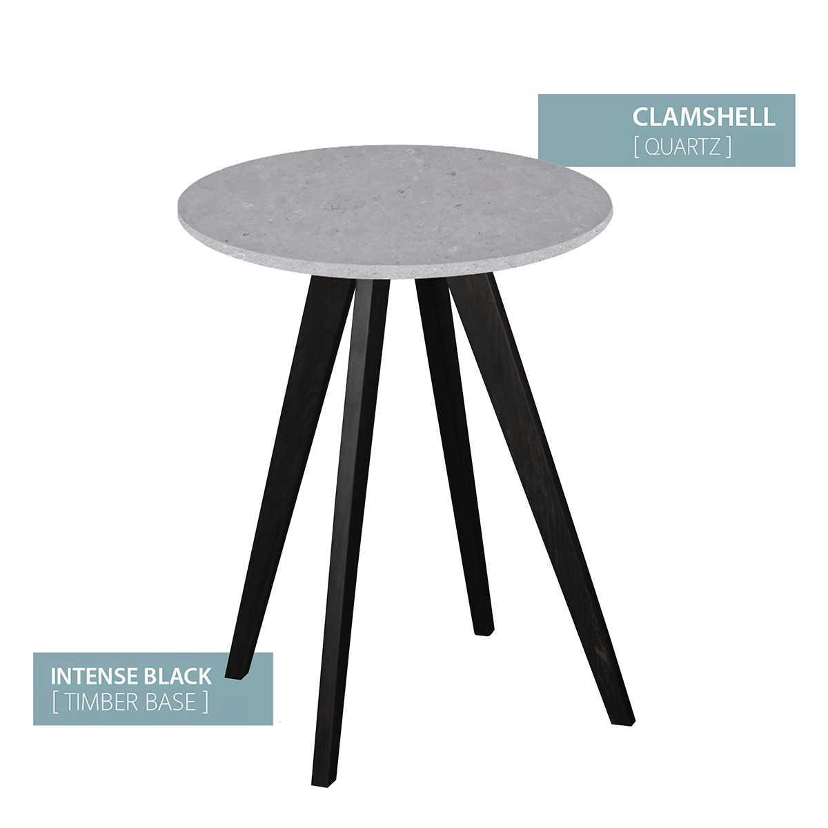 CAFE TABLE BLACK BASE (CLAMSHELL)