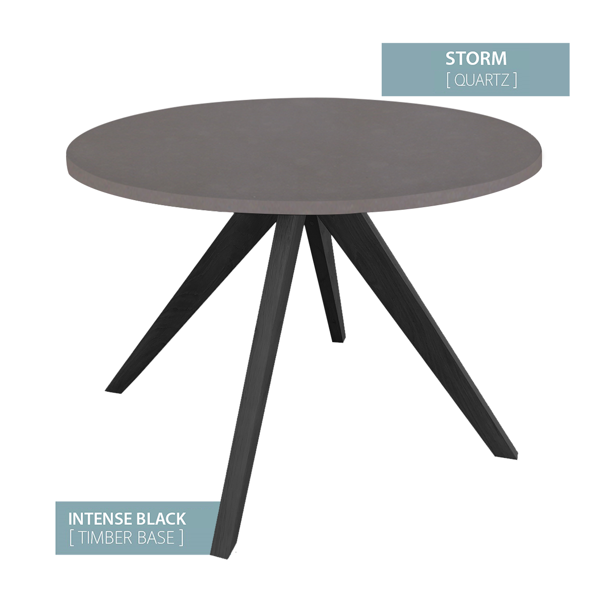 DINING TABLE ROUND BLACK BASE (STORM)